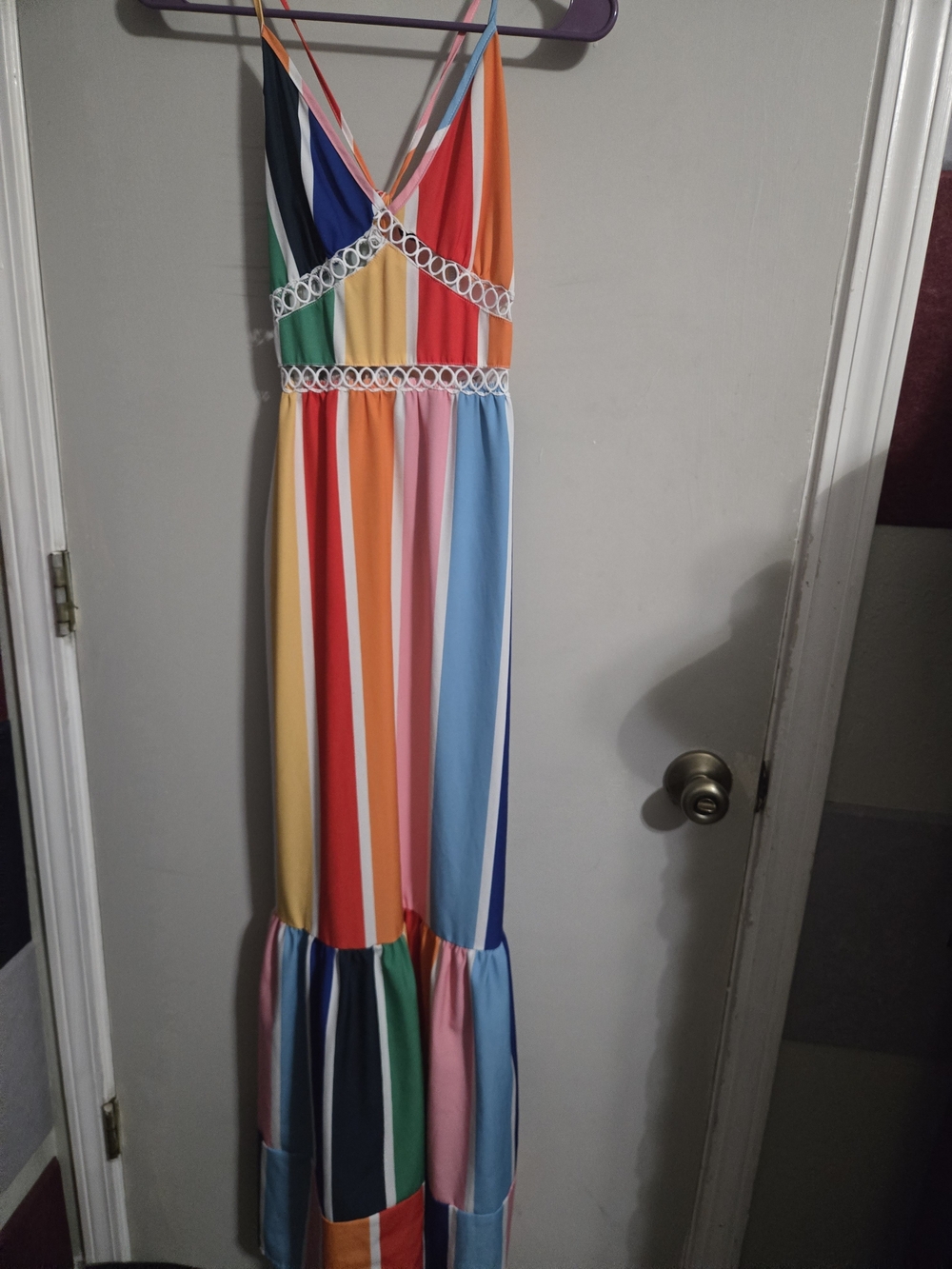 Colorblock Striped Maxi Dress — Multicolor